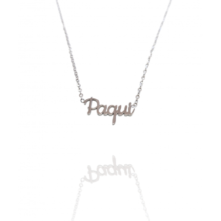 Collar con nombre de Paqui en Acero Hipoalergénico 316l
