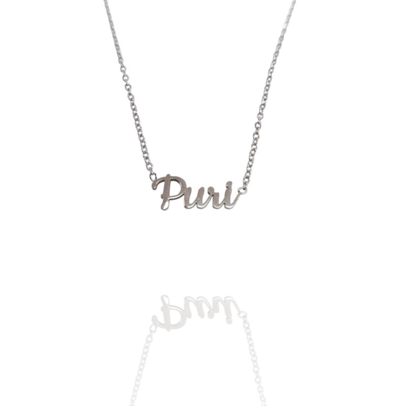Collar con nombre de Puri en Acero Hipoalergénico 316l