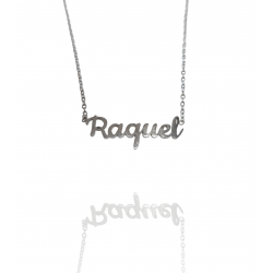 Collar con nombre de Raquel en Acero Hipoalergénico 316l