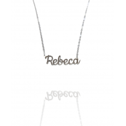 Collar con nombre de Rebeca en Acero Hipoalergénico 316l
