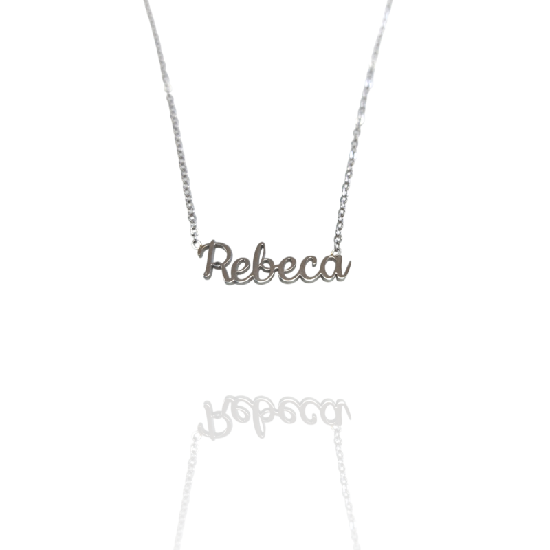 Collar con nombre de Rebeca en Acero Hipoalergénico 316l