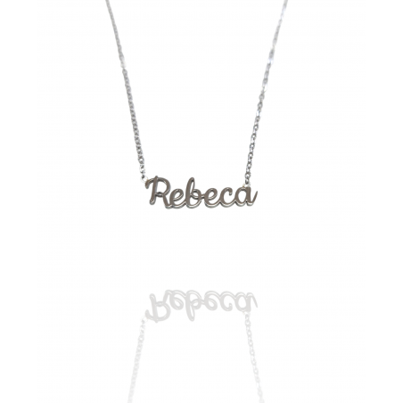 Collar con nombre de Rebeca en Acero Hipoalergénico 316l