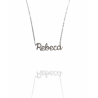 Collar con nombre de Rebeca en Acero Hipoalergénico 316l