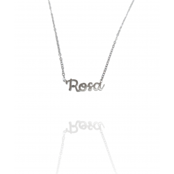 Collar con nombre de Rosa en Acero Hipoalergénico 316l