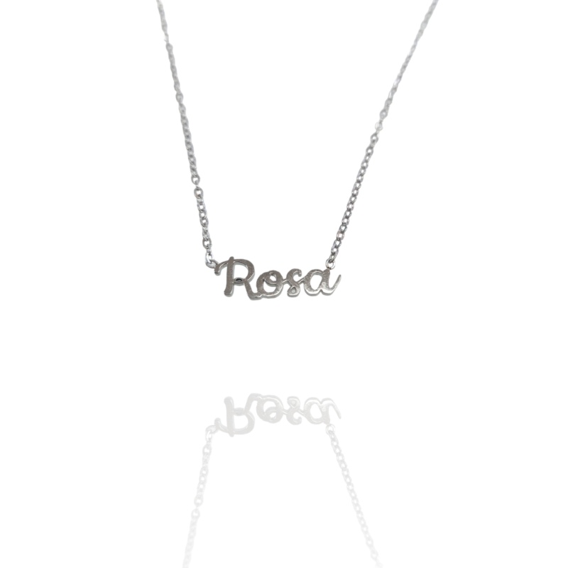 Collar con nombre de Rosa en Acero Hipoalergénico 316l