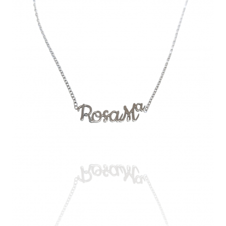 Collar con nombre de RosaMª en Acero Hipoalergénico 316l