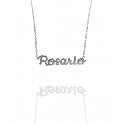 Collar con nombre de Rosario en Acero Hipoalergénico 316l