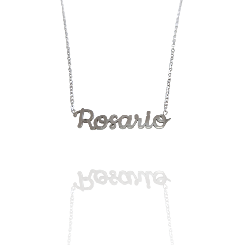 Collar con nombre de Rosario en Acero Hipoalergénico 316l