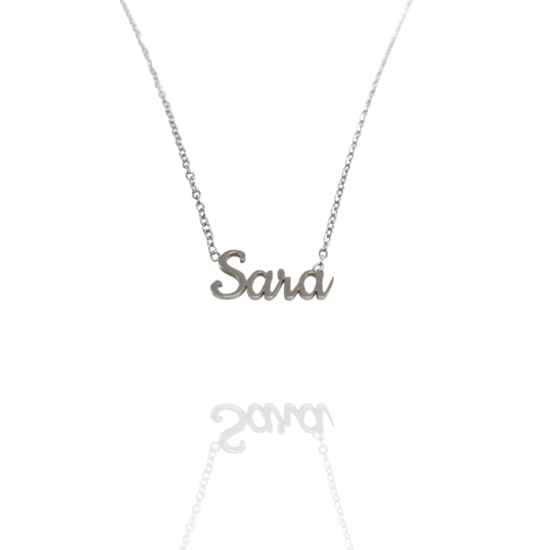 Collar con nombre de Sara en Acero Hipoalergénico 316l