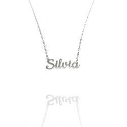 Collar con nombre de Silvia en Acero Hipoalergénico 316l