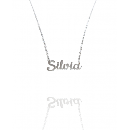 Collar con nombre de Silvia en Acero Hipoalergénico 316l