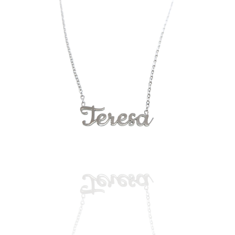 Collar con nombre de Teresa en Acero Hipoalergénico 316l