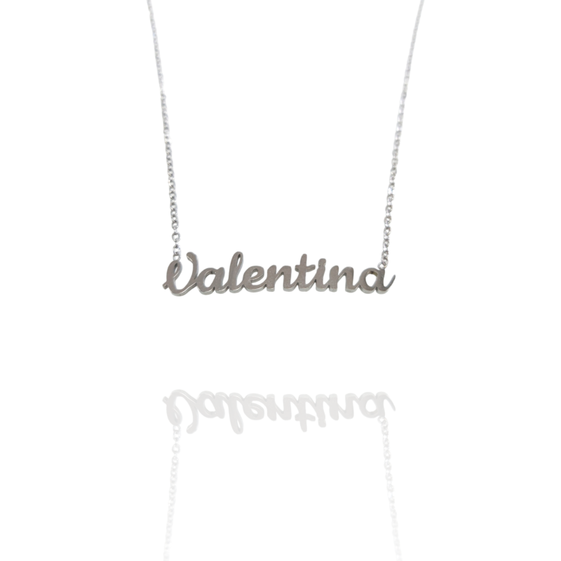 Collar con nombre de Valentina en Acero Hipoalergénico 316l