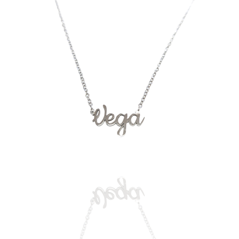 Collar con nombre de Vega en Acero Hipoalergénico 316l