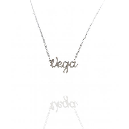 Collar con nombre de Vega en Acero Hipoalergénico 316l
