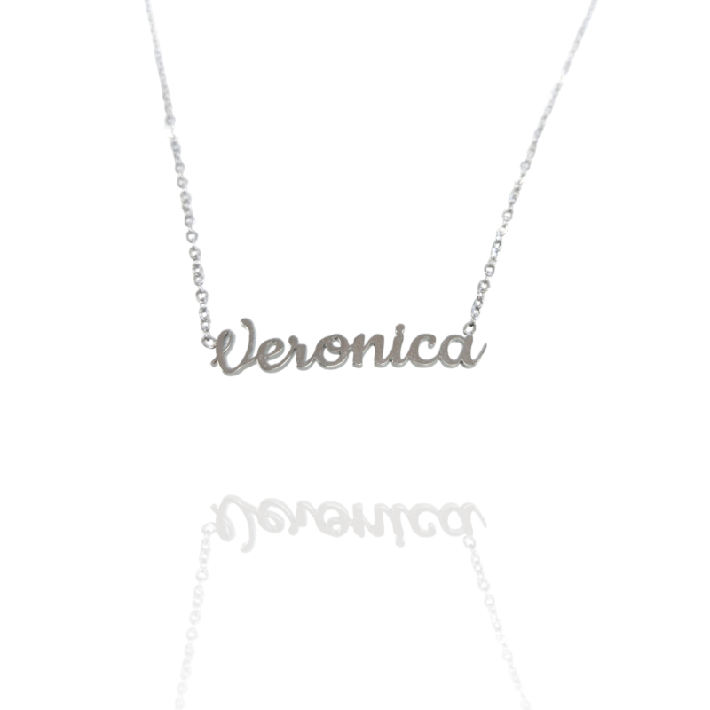 Collar con nombre de Verónica en Acero Hipoalergénico 316l