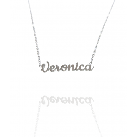 Collar con nombre de Verónica en Acero Hipoalergénico 316l