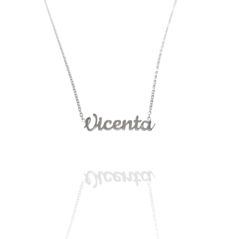 Collar con nombre de Vicenta en Acero Hipoalergénico 316l
