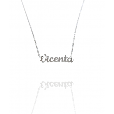 Collar con nombre de Vicenta en Acero Hipoalergénico 316l