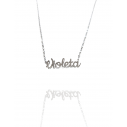 Collar con nombre de Violeta en Acero Hipoalergénico 316l