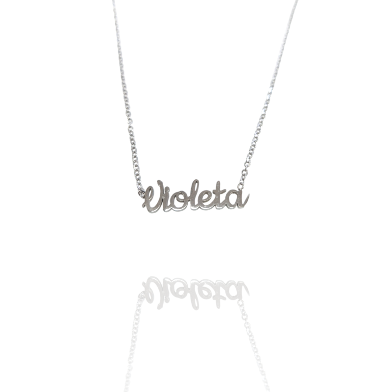 Collar con nombre de Violeta en Acero Hipoalergénico 316l