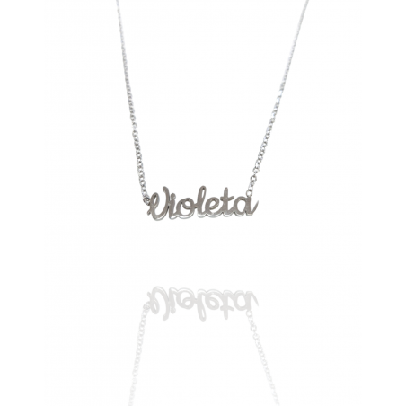 Collar con nombre de Violeta en Acero Hipoalergénico 316l