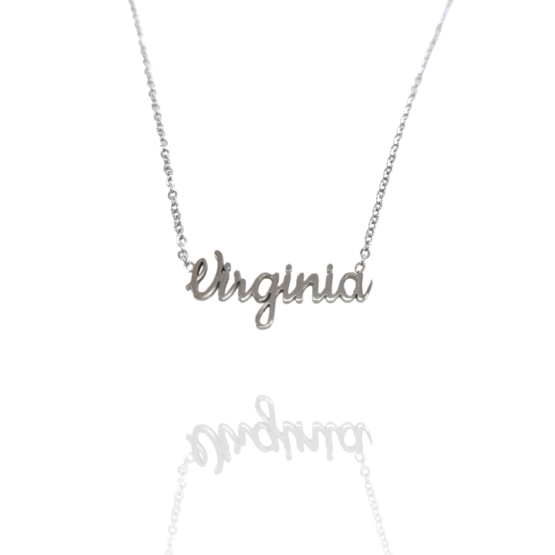 Collar con nombre de Virginia en Acero Hipoalergénico 316l