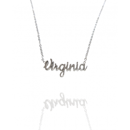 Collar con nombre de Virginia en Acero Hipoalergénico 316l
