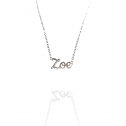 Collar con nombre de Zoe en Acero Hipoalergénico 316l