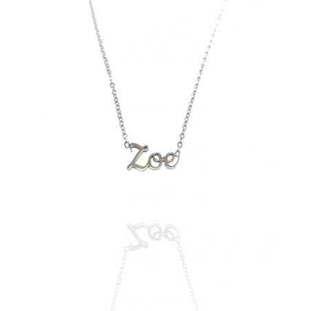 Collar con nombre de Zoe en Acero Hipoalergénico 316l