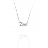 Collar con nombre de Zoe en Acero Hipoalergénico 316l