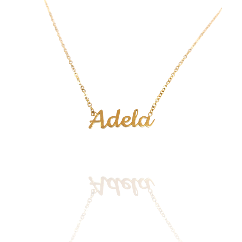 Collar con nombre de Adela en Acero Hipoalergénico 316l