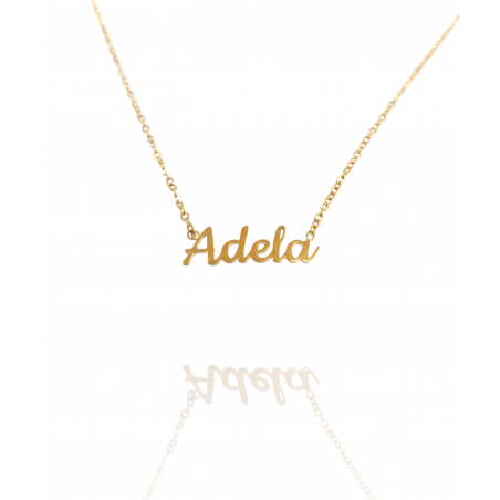 Collar con nombre de Adela en Acero Hipoalergénico 316l