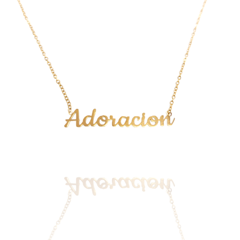 Collar con nombre de Adoración en Acero Hipoalergénico 316l