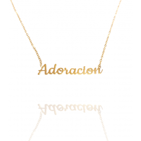 Collar con nombre de Adoración en Acero Hipoalergénico 316l
