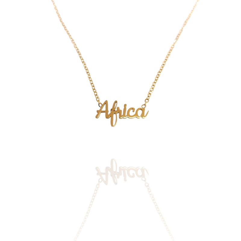 Collar con nombre de África en Acero Hipoalergénico 316l