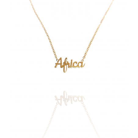 Collar con nombre de África en Acero Hipoalergénico 316l