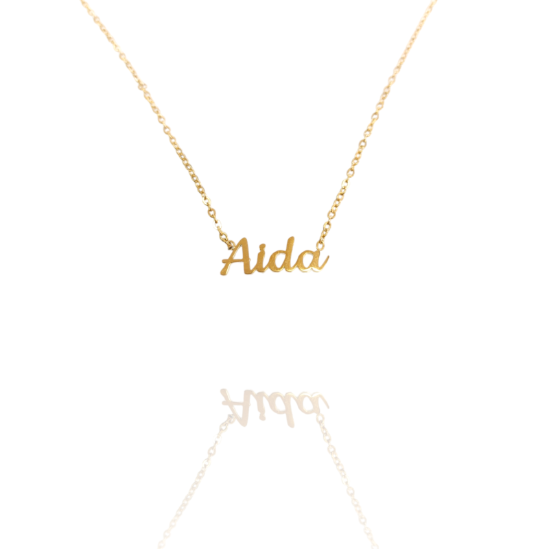 Collar con nombre de Aida en Acero Hipoalergénico 316l