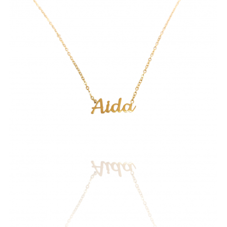 Collar con nombre de Aida en Acero Hipoalergénico 316l