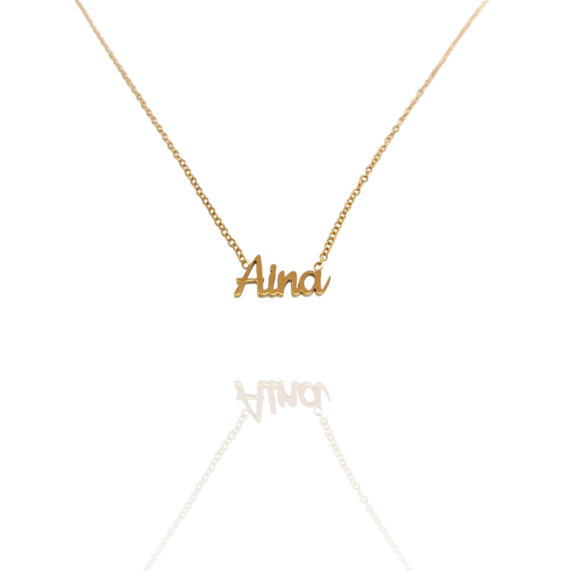 Collar con nombre de Aina en Acero Hipoalergénico 316l
