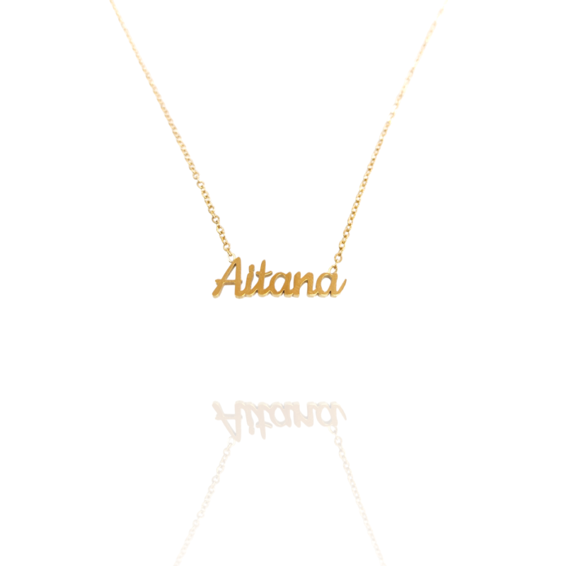 Collar con nombre de Aitana en Acero Hipoalergénico 316l