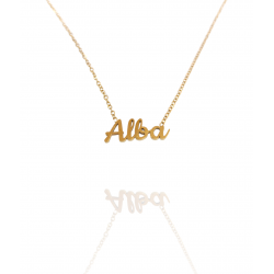 Collar con nombre de Alba en Acero Hipoalergénico 316l