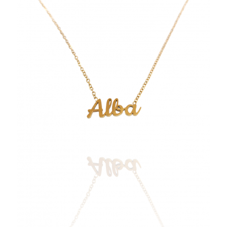 Collar con nombre de Alba en Acero Hipoalergénico 316l