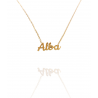 Collar con nombre de Alba en Acero Hipoalergénico 316l