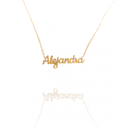 Collar con nombre de Alejandra en Acero Hipoalergénico 316l