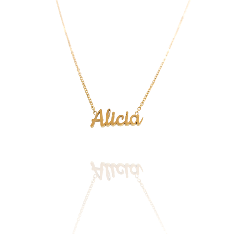 Collar con nombre de Alicia en Acero Hipoalergénico 316l