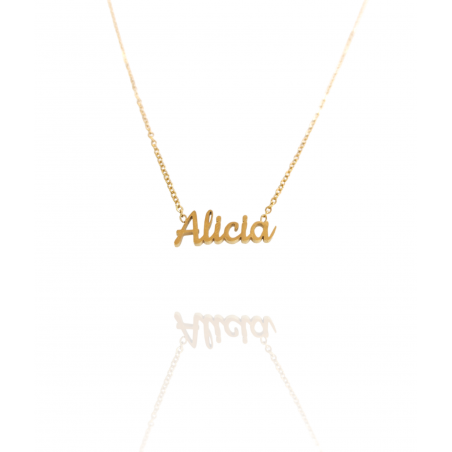 Collar con nombre de Alicia en Acero Hipoalergénico 316l