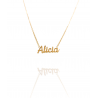 Collar con nombre de Alicia en Acero Hipoalergénico 316l
