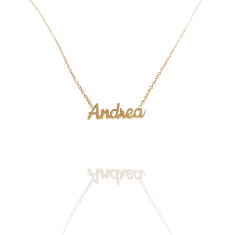Collar con nombre de Andrea en Acero Hipoalergénico 316l