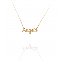 Collar con nombre de Ángela  en Acero Hipoalergénico 316l